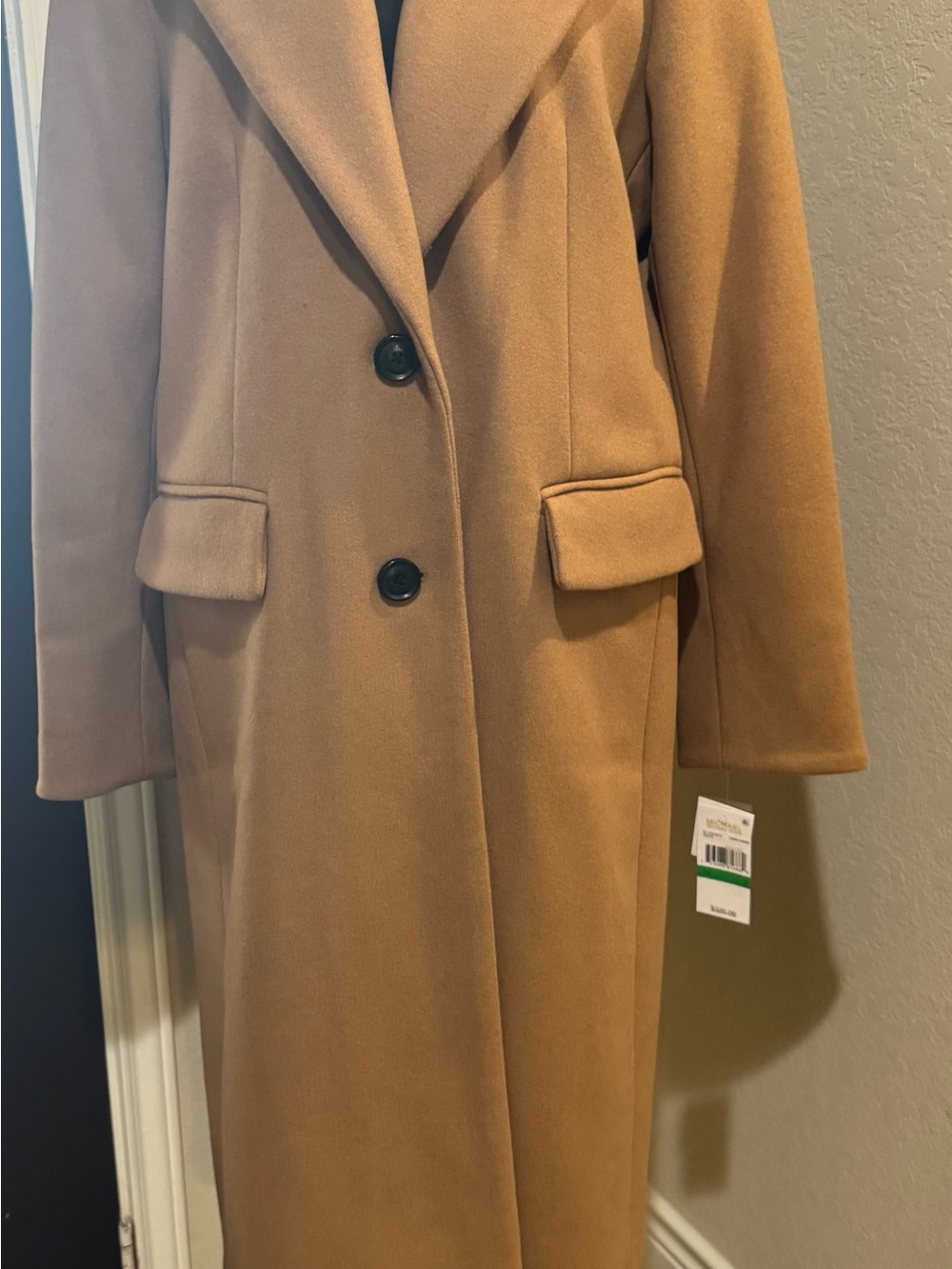 Michael Kors Classic Women's Camel Wool-Blend Long Coat large